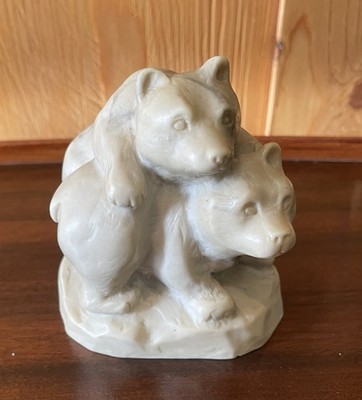 Vintage Pearlite Marble craft Bear Cub Figurine
