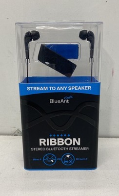 BlueAnt Ribbon Stereo Bluetooth Streamer Headset aptX Black Blue Sealed As-Is