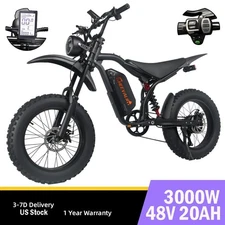 3000W Electric Dirt Bike 48V 20AH E-Mountainbike 40MPH Adult Off-road E-bike US