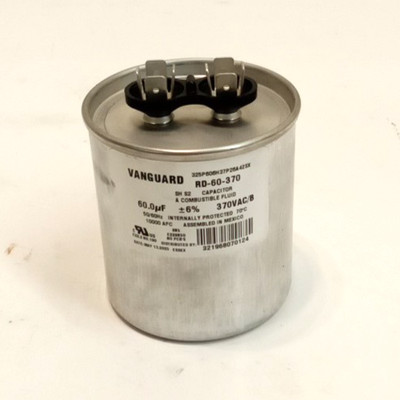 Vanguard RD-60-370 Run Capacitor 370VAC 60 µF+60% 50/60Hz 10000 AFC 1/4'' Spade