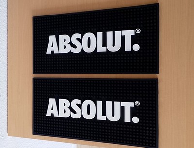 2 x Absolut Vodka Gummi Barmatte Gläserabtropfmatte Thekenmatte