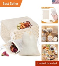20 Pcs Muslin Bags with Drawstring, Reusable Tea Bags, Spice