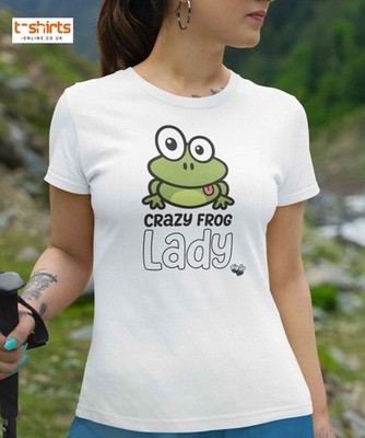 Crazy Frog Lady T-Shirt   Funny Cartoon Animal Tee