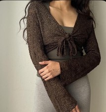 Bennys Clothes Women s Brown Metallic Open-Kn...