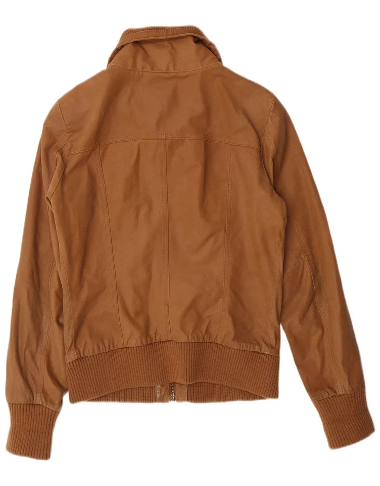 Chaqueta de cuero para mujer ONLY UK 14 mediana beige cuero AI19 Foto 2 de 4