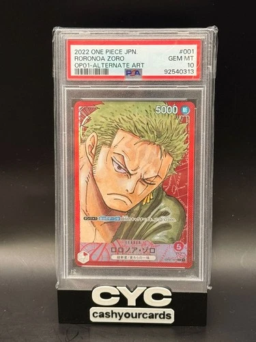 Roronoa Zoro OP01-001 Alternate Art 2022 One Piece JPN PSA 10