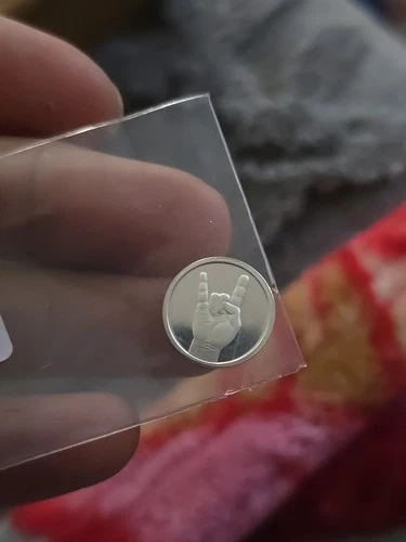 1 Gram Silver Rock Star Hand  Punk FYF Round Custom .999