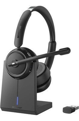 Superior Black AI Noise Cancellation Wireless Bluetooth Headset