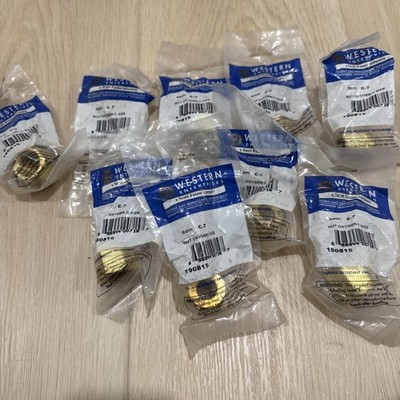 Western Enterprises  (9) C-7 Nut Brass Nut, (2) C-19 Barbed Nipple, (1) C-8 Nut