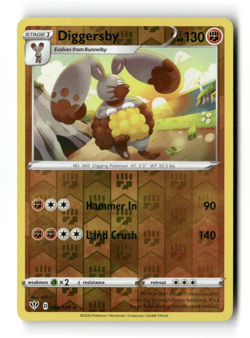 Diggersby 096/189 R Darkness Ablaze Pokemon Reverse Holo NM