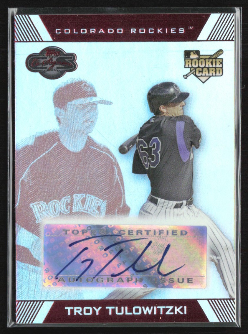 Troy Tulowitzki 2007 Topps Co-Signers Hyper Silver Red RC Auto /75 A #102