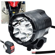 Motorcycle Led Driving Lights, 12-60V 18W 2500LM 6 LEDs Waterproof Off Road