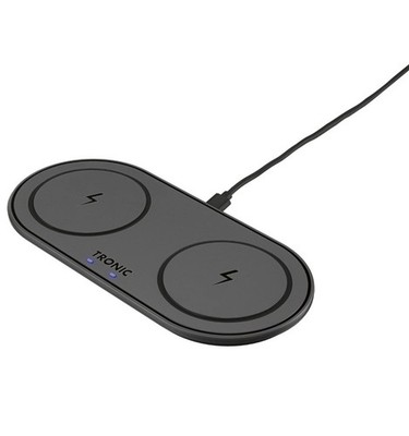 Tronic Qi Ladegerät Induktion Ladepad für 2 Geräte iOS Android Kabellos WEIß
