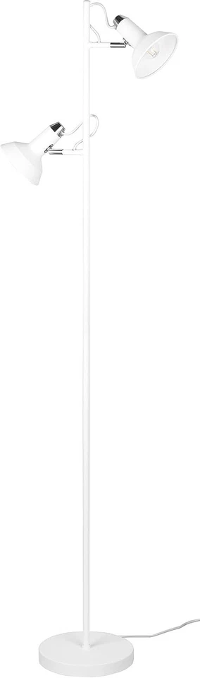 Stehleuchte Stehlampe Leseleuchte Metall weiss 2xE14 Höhe 155 cm schwenkbar - Bild 2 von 2