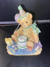 Cherished Teddies Figurine Birthday Bear Used