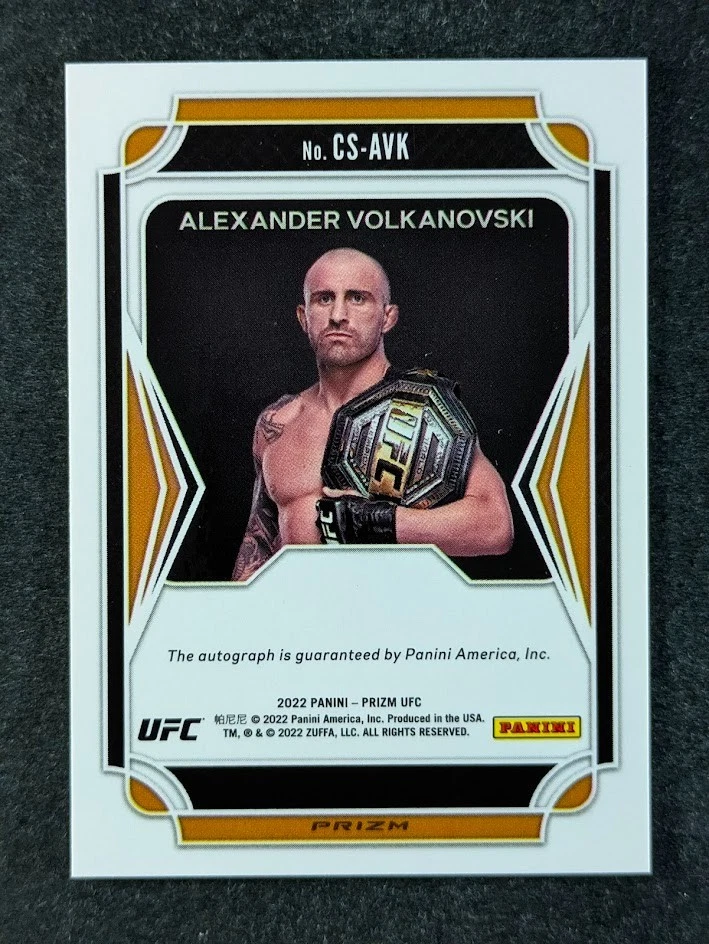 2022 Panini Prizm UFC ALEXANDER VOLKANOVSKI Auto Silver Prizm SP #CS-AVK - Image 2 of 3