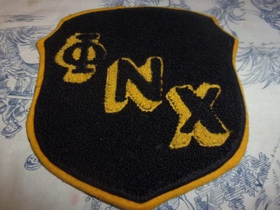 Vtg. Phi Nu Chi Fraternity / Sorority Letterman Jacket Chest Patch