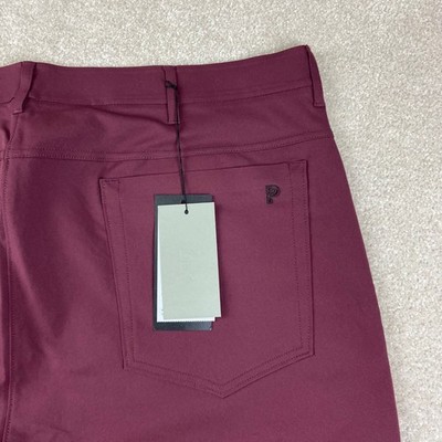 NWT Public Rec Workday Pant 2.0 Mens 42/28 Maroon Performance 5-Pocket Trousers