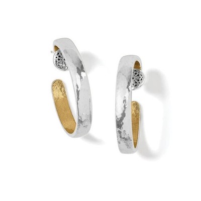 NWTag Brighton Ferrara ENTRATA Small Hoop Silver-Gold Earrings MSRP $88