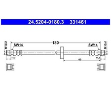 2x Bremsschlauch hinten für VW Polo 86 86C 86CF 2 Scirocco 53B | 24218776