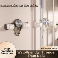 Bathroom Storage Hook with Suction Cup for Mop Broom and Cleaning Accessories