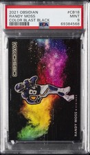 2021 PANINI OBSIDIAN COLOR BLAST BLACK #CB18 RANDY MOSS PSA 9