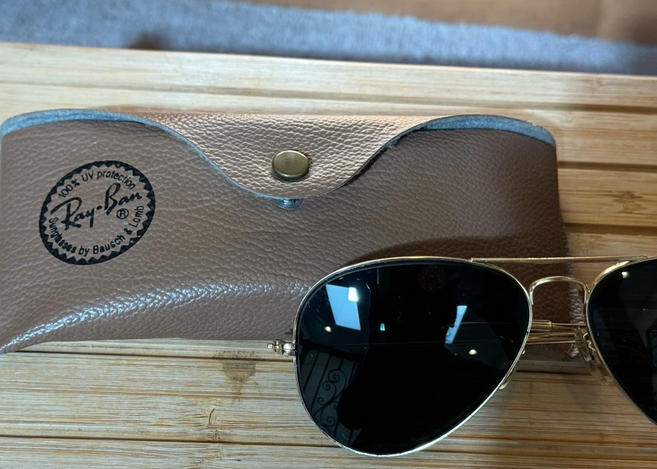 Gafas de sol de aviador Ray-Ban de Bausch And Lomb de colección con estuche relleno dorado HALLAZGO RARO Foto 2 de 4