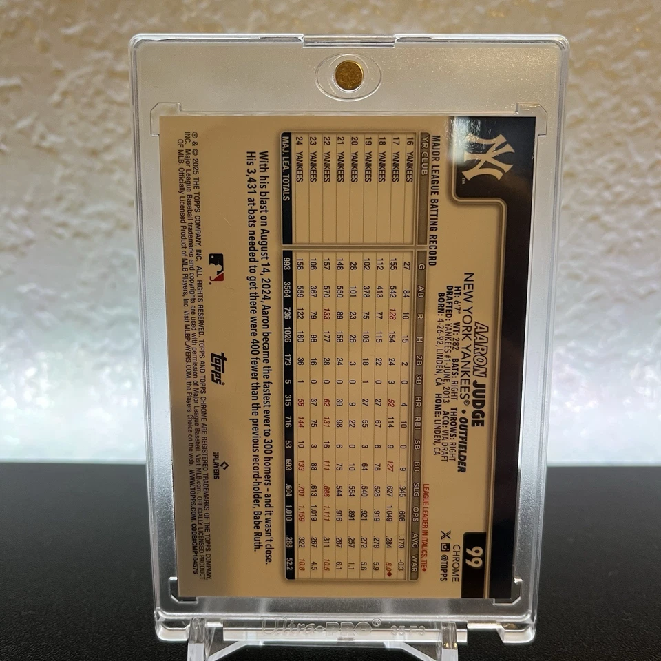 2025 Topps Chrome Aaron Judge #99 Image Variation SSP Derek Jeter Yankees - Image 2 of 2