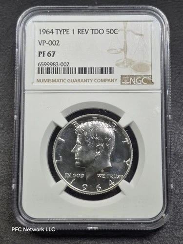 1964 Proof PR PF 67 TDO Type 1 VP-002 Kennedy Half NGC Triple Die Obverse!