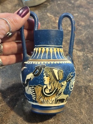 ZEUS Ancient Greek Amphora Double Handled Vase POSEIDON  GODDESS APHRODITE 5 