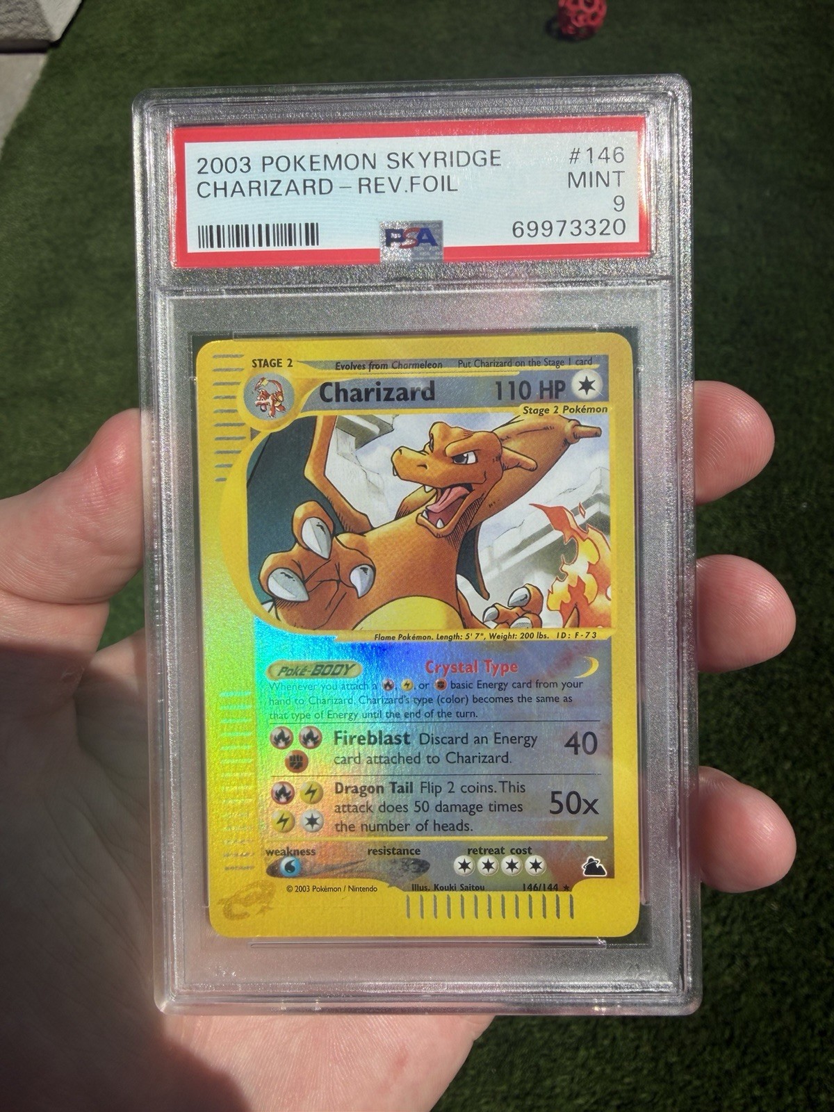 2003 Pokemon Skyridge Crystal Charizard 146/144 Reverse Foil Rare PSA 9