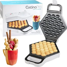 Bubble Waffle Maker- Electric Non stick Hong Kong Egg Waffler Iron Griddle