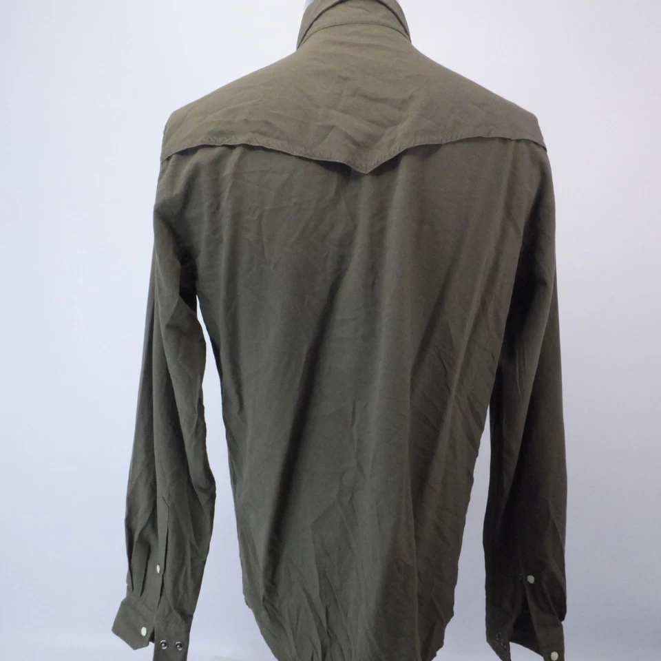 Camisa a Presión Texas Standard Para Hombre Mediana Perla Manga Larga Marrón Bolsillo Oculto Foto 4 de 4