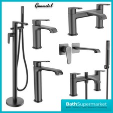 Gun Metal Bathroom Basin Taps Freestanding Shower Wall Mounted Basin Minimalist