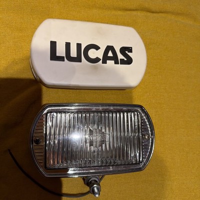 Lucas New Chrome 12V Square Fog Light / Fog Lamp & Removable Cover  