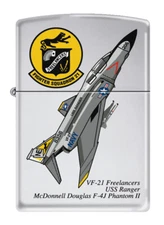VF-21 Freelancers F-4 Phantom Squadron Zippo MIB USS Ranger Polished Chrome 2007