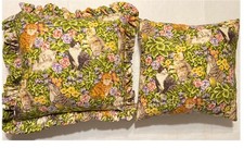 Kitty Cats and Floral Throw Toss Bed Pillows Home Decor Qty 2