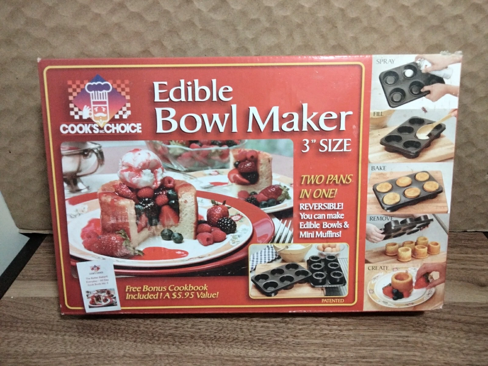 Cooks Choice Edible Bowl Maker & Mini Muffins 3" Size 2 Pans In 1