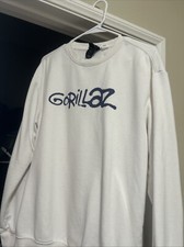 Gorillaz Sweatshirt White Mens Small Hard To Find Out Of Stock Sweatshirt 