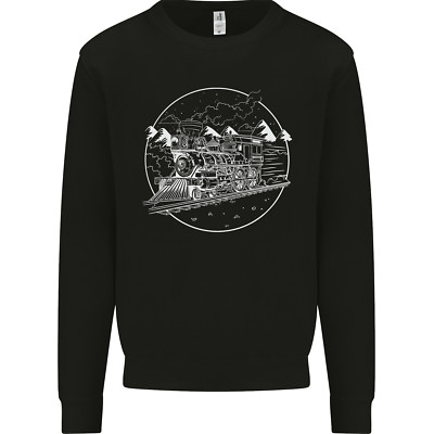 Weiße Lokomotive Dampflok Zug Spotter Kinder Sweatshirt Pullover
