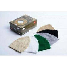 Plain Cotton Open-Knit Turkish Muslim Kufi Hat Taqiya Takke Kofia Skull Cap