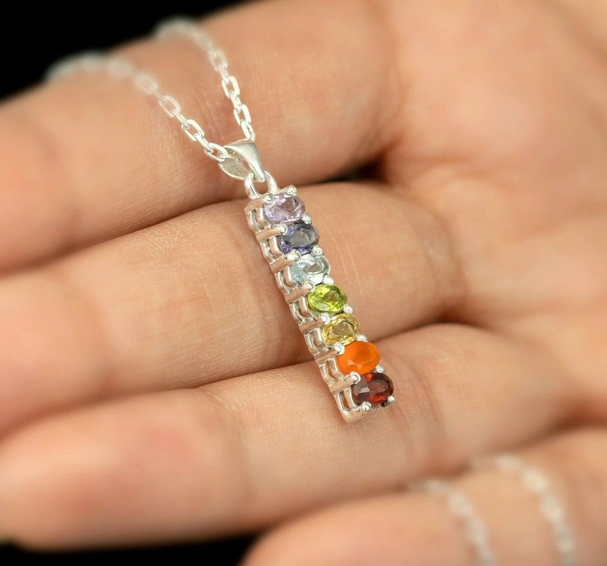 Sterling silver chakra clearance pendant