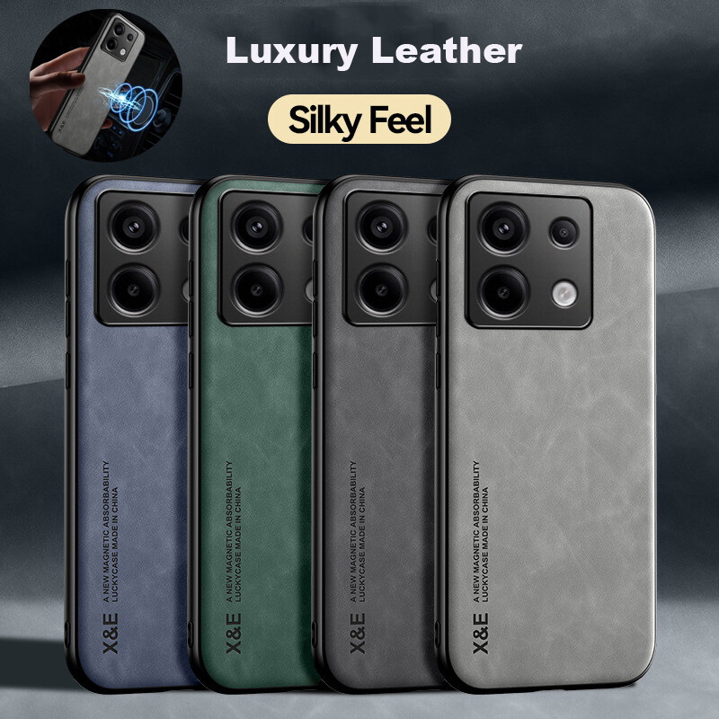 Redmi Note 11 ブラック 本体のみ 背面Magsafeリング貼り MagSafe Magnetic Leather Case For Xiaomi Redmi Note 13 12 11
