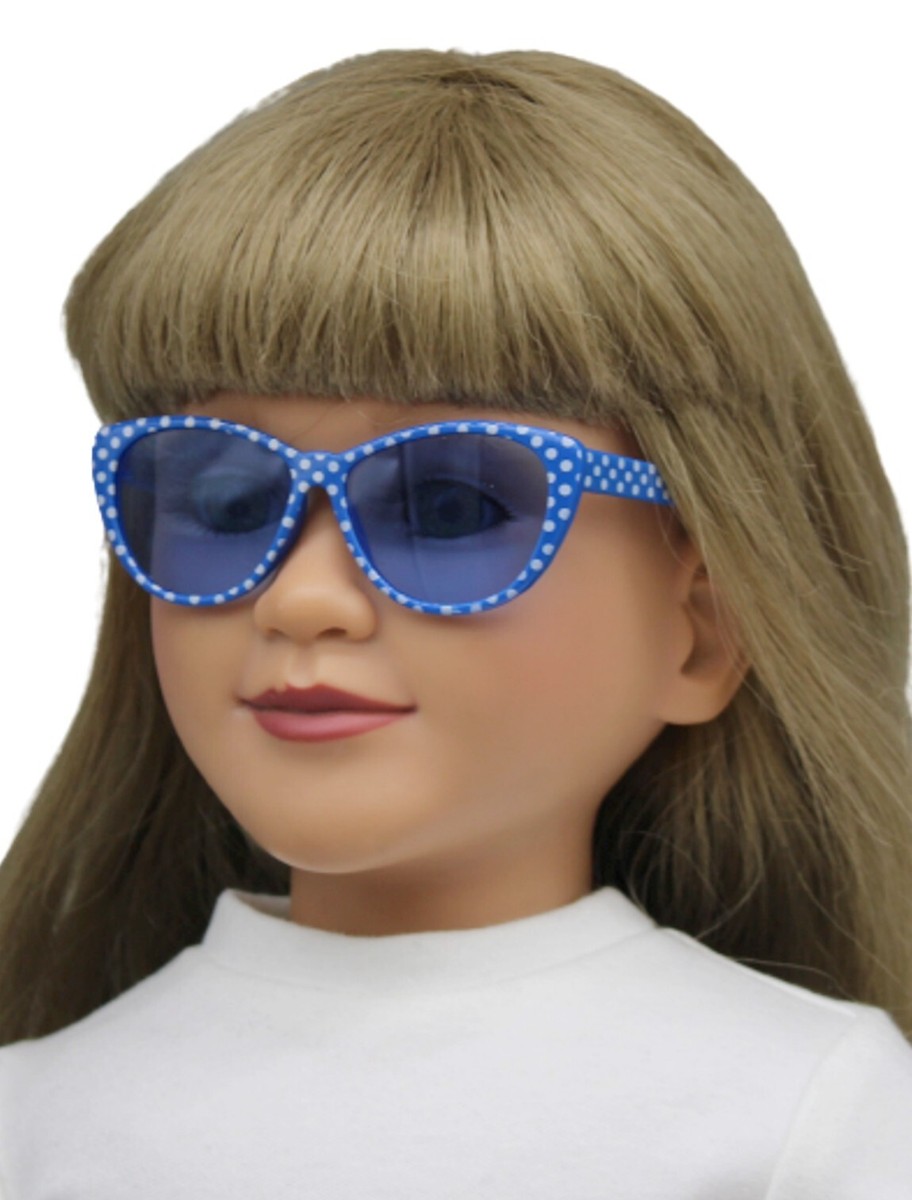 Blue Sunglasses w/ Polka Dots fit 23