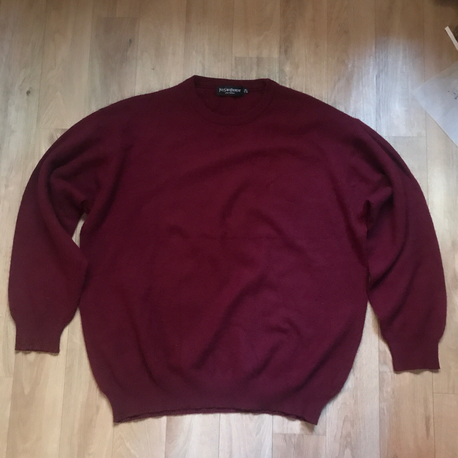 Maglione Yves Saint Laurent Crew NecK YSL Maglione LANA vergine ROSSO Taglia M