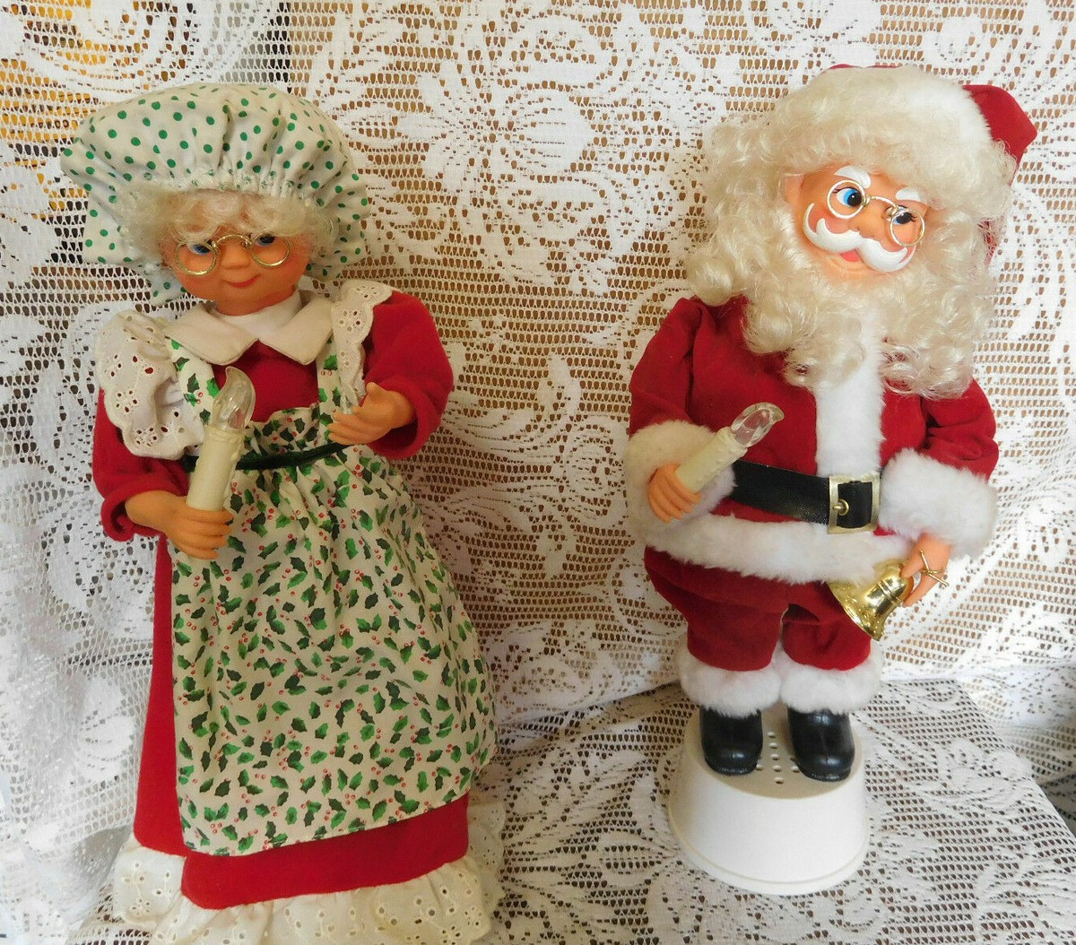 1991 Mr and Mrs Santa Claus Motion Animated & Illuminated Figures