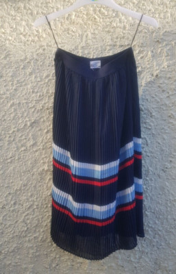 Vila Clothes dunkelblauer Faltenrock Größe 36 Gummibund