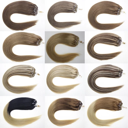 14"-24" 1g 7A* Double Drawn Indian Remy Loop Micro Ring Human Hair Extensions UK