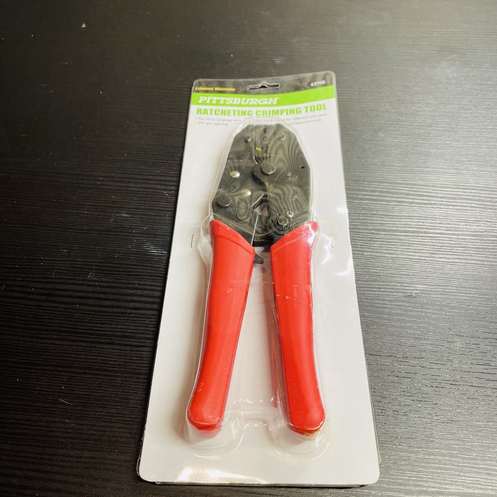 Pittsburgh 63708 Ratcheting Crimping Tool for 1022 Gauge Wire * for