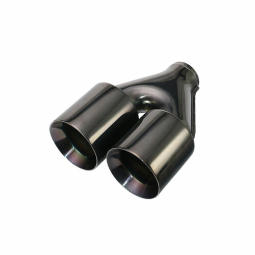 Universal Dual Black Exhaust Tip Staggered Tips Double Wall 2.5'' ID 3.5 OD - Picture 4 of 4
